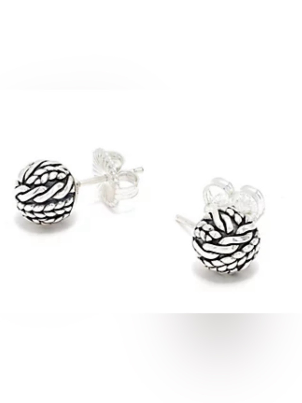 John Hardy JAI Ireland Sterling Silver Cable Knit Stud Earrings. NWT. Perfect!